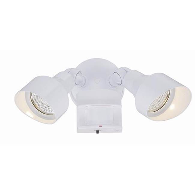 Acclaim Lighting 2-Light White Integrated LED Adjustable Head Floodlight With Motion Sensor