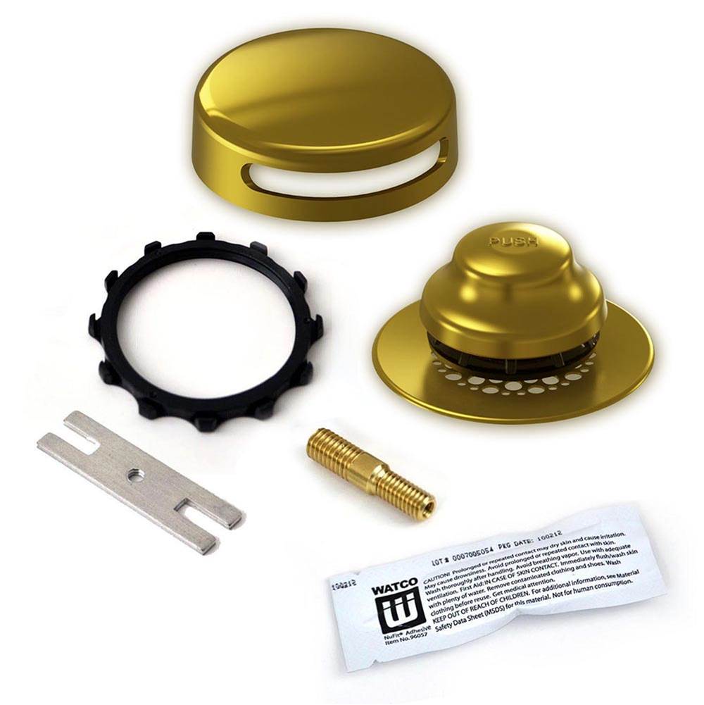 Watco Manufacturing Universal Nufit Innovator Fa Trim Kit - Silicone Chrome Brushed Grid Strainer 3/8-5/16 Adapter Pin Brass