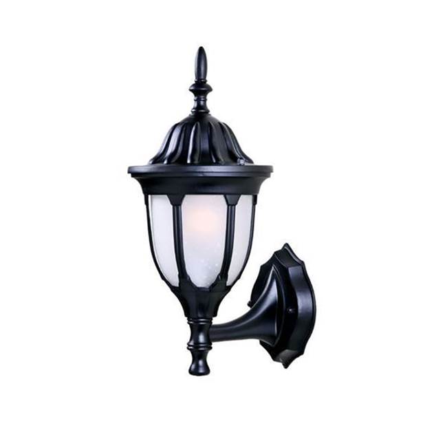 Acclaim Lighting Suffolk 1-Light Matte Black Wall Light With Frosted Glass