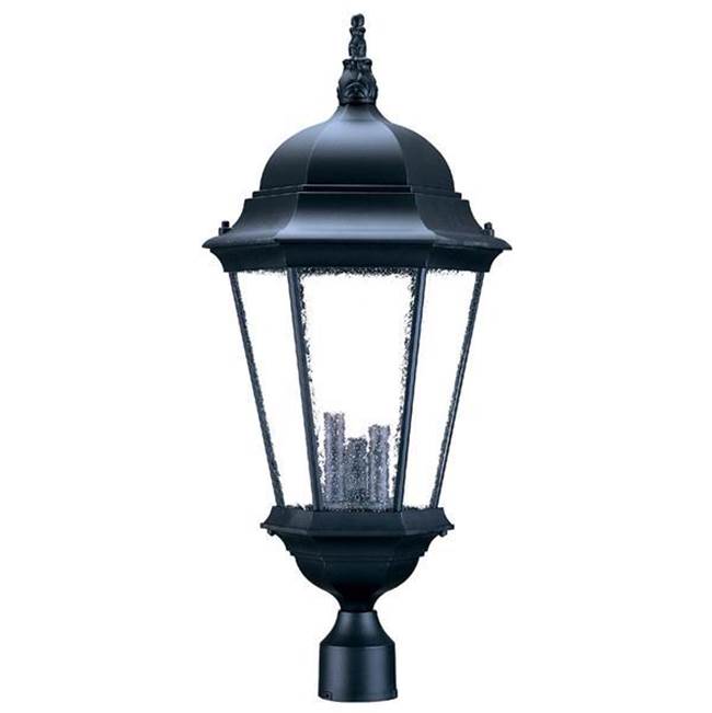 Acclaim Lighting Richmond 3-Light Matte Black Post Mount Light With Seeded Glass