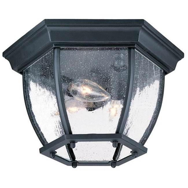 Acclaim Lighting 3-Light Matte Black Flushmount Ceiling Light With Seeded Glass