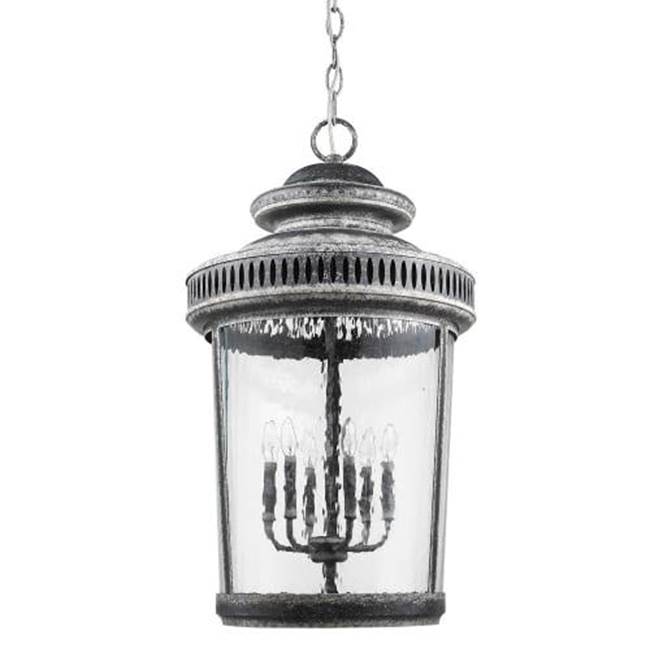 Acclaim Lighting Kingston 6-Light Antique Lead Foyer Pendant With Curved Water Glass Panes