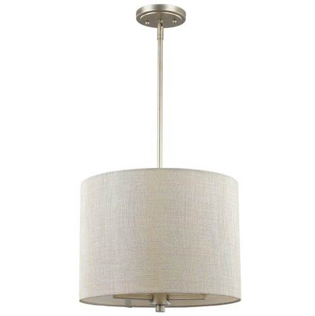 Acclaim Lighting Daria 3-Light Washed Gold Pendant With Washed Gold And White Drum Shade