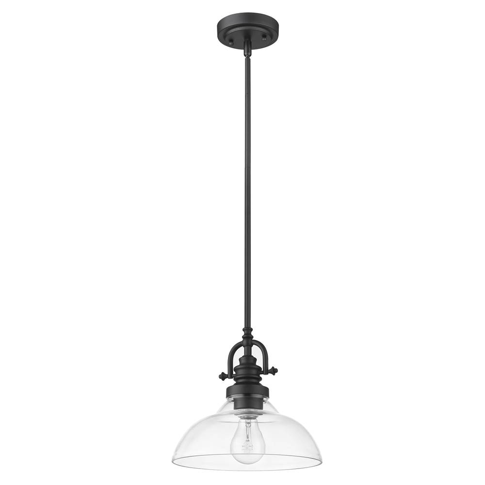 Acclaim Lighting Virginia 1-Light Matte Black Pendant With Clear Glass Shade