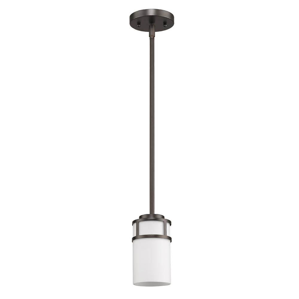 Acclaim Lighting Alexis 1-Light Oil-Rubbed Bronze Pendant With Etched Glass Shade