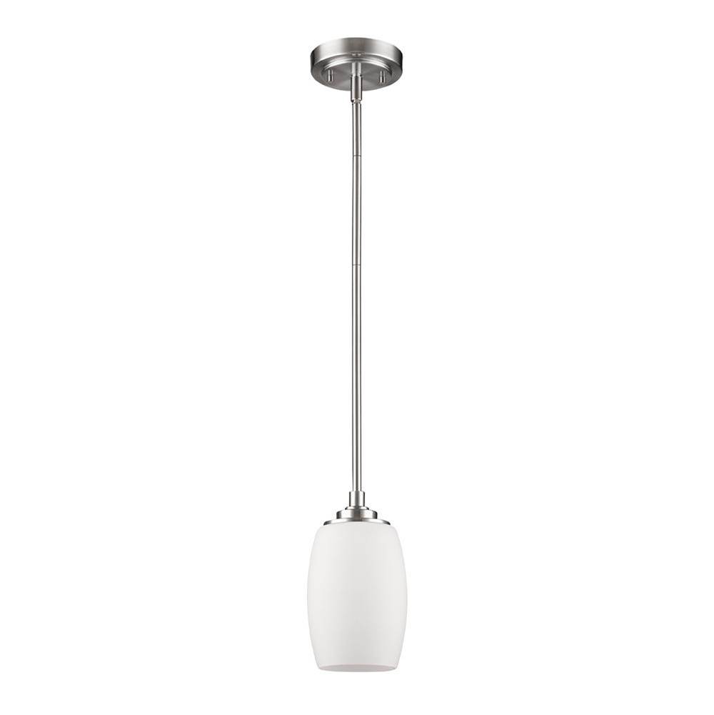 Acclaim Lighting Sophia 1-Light Satin Nickel Pendant With Frosted Glass Shade
