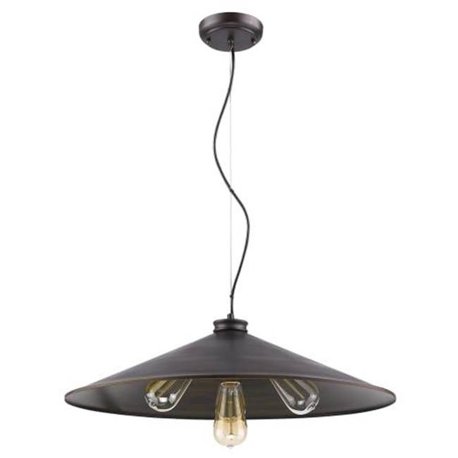 Acclaim Lighting Alcove 4-Light Oil-Rubbed Bronze Pendant With Raw Brass Interior Shade