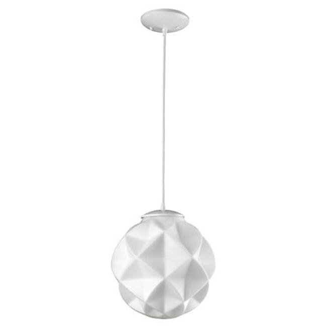 Acclaim Lighting Nova 1-Light White Mini Pendant With Geometric Globe Shade