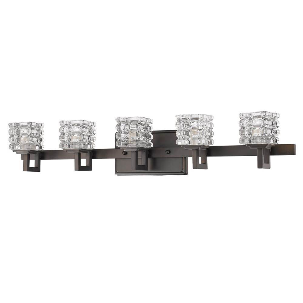 Acclaim Lighting Coralie 5-Light Oil-Rubbed Bronze Sconce With Pressed Crystal Shades