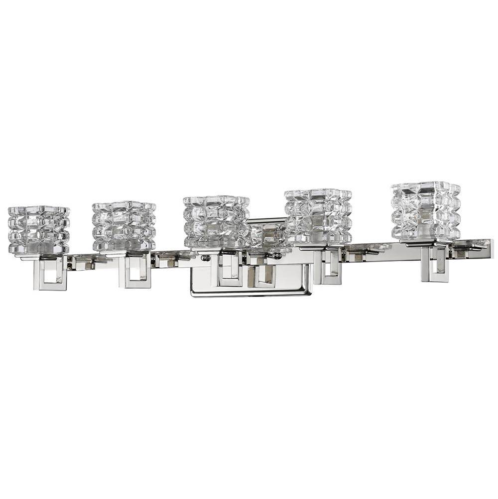Acclaim Lighting Coralie 5-Light Polished Nickel Sconce With Pressed Crystal Shades