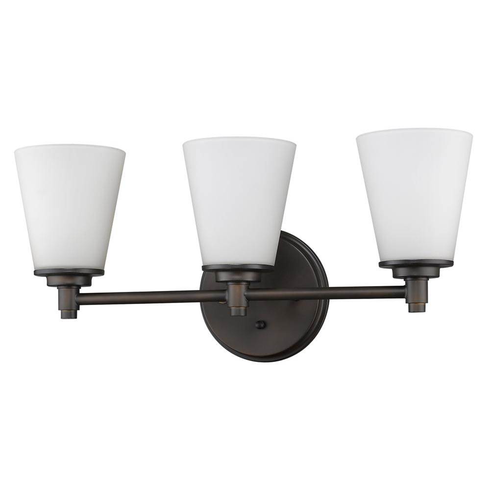 Acclaim Lighting Conti 3-Light Oil-Rubbed Bronze Sconce With Etched Glass Shades