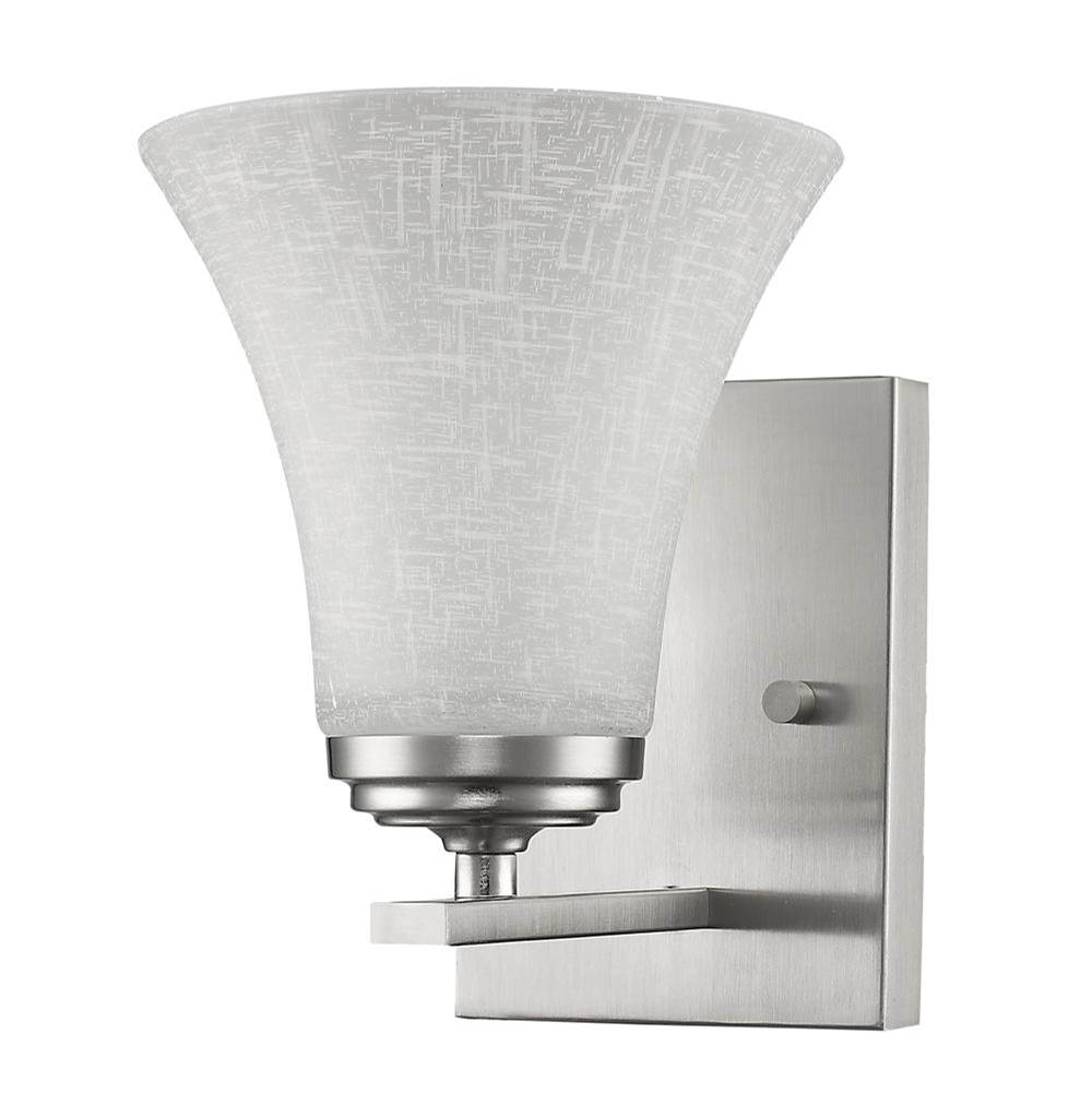 Acclaim Lighting Union 1-Light Satin Nickel Sconce With Frosted Glass Shade