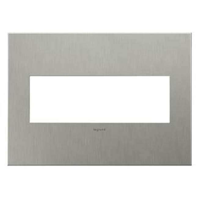 Adorne Brushed Stainless Steel, 3-Gang Wall Plate