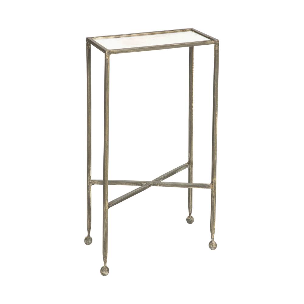 Aidan Gray Chino Side Table with Antique Mirror Top