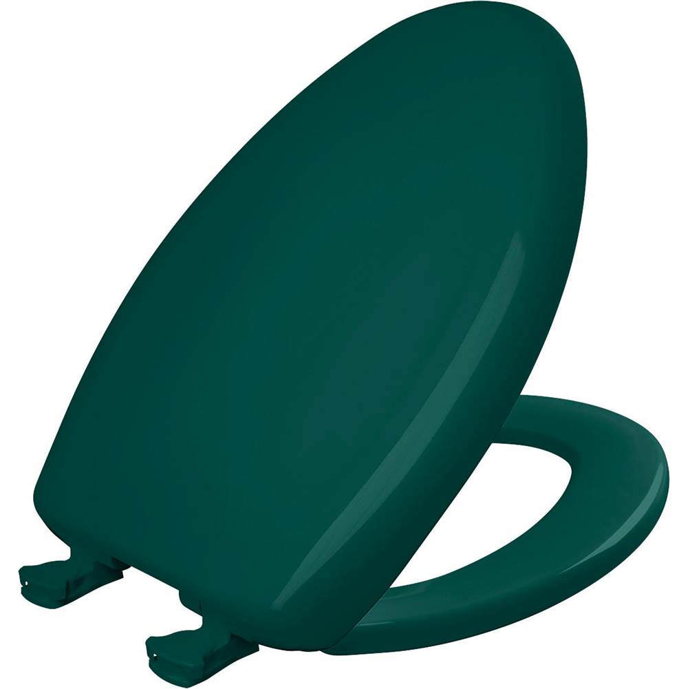 Bemis Elongated Plastic Toilet Seat with WhisperClose with EasyClean & Change Hinge and STA-TITE in Teal