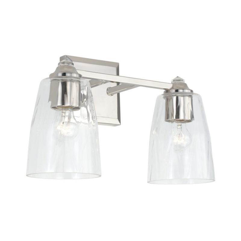Capital Lighting Laurent 2-Light Vanity in Polished Nickel with Clear Glass