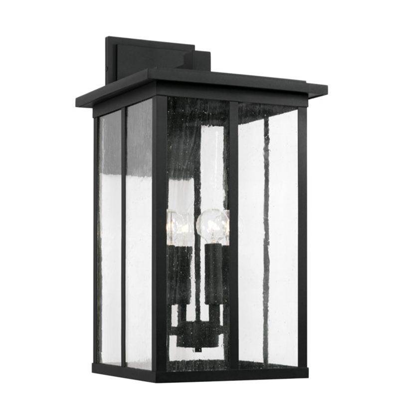 Capital Lighting Barrett 4-Light Outdoor Wall-Lantern in Black with Antiqued Glass