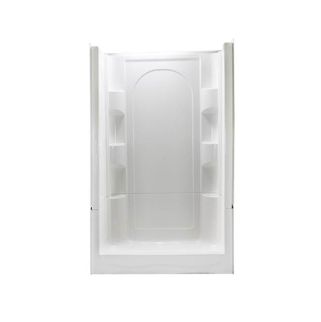 Clarion Bathware 4S30L/S or 4S30R/S 48'' x 36'' AcrylX Four-Piece Alcove Center Drain Shower in White