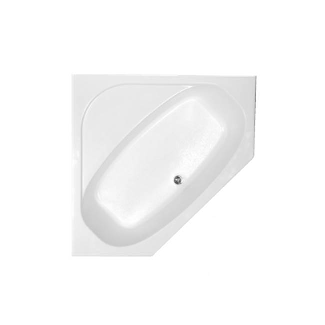 Clarion Bathware 54'' Corner Tub W/Tiling Flange - Center Drain