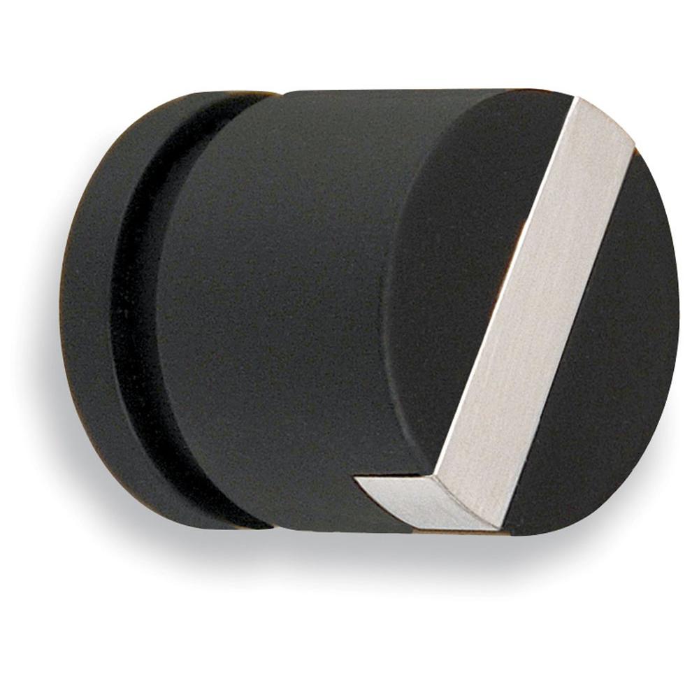 Colonial Bronze Top Striped Cabinet Knob Hand Finished in Satin Nickel and Polished Brass