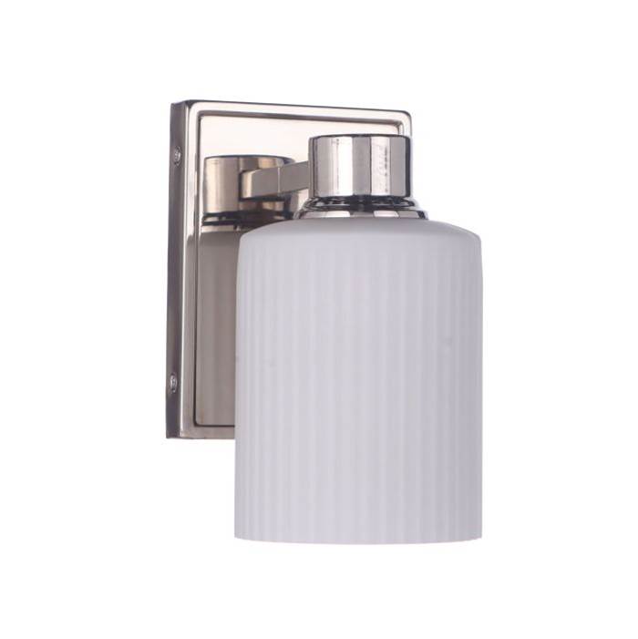 Craftmade Bretton 1 Light Wall Sconce, Polished Nickel