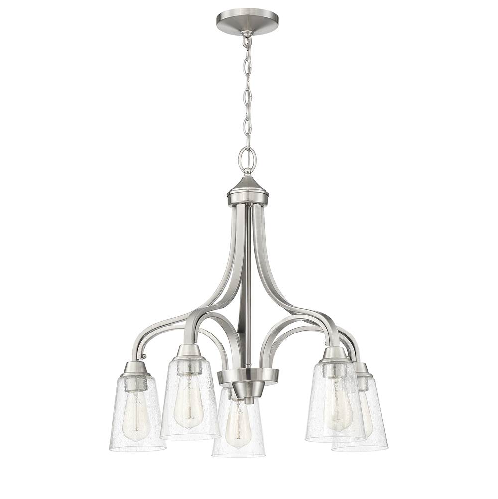 Craftmade Grace 5 Light Down Chandelier in Brushed Polished Nickel