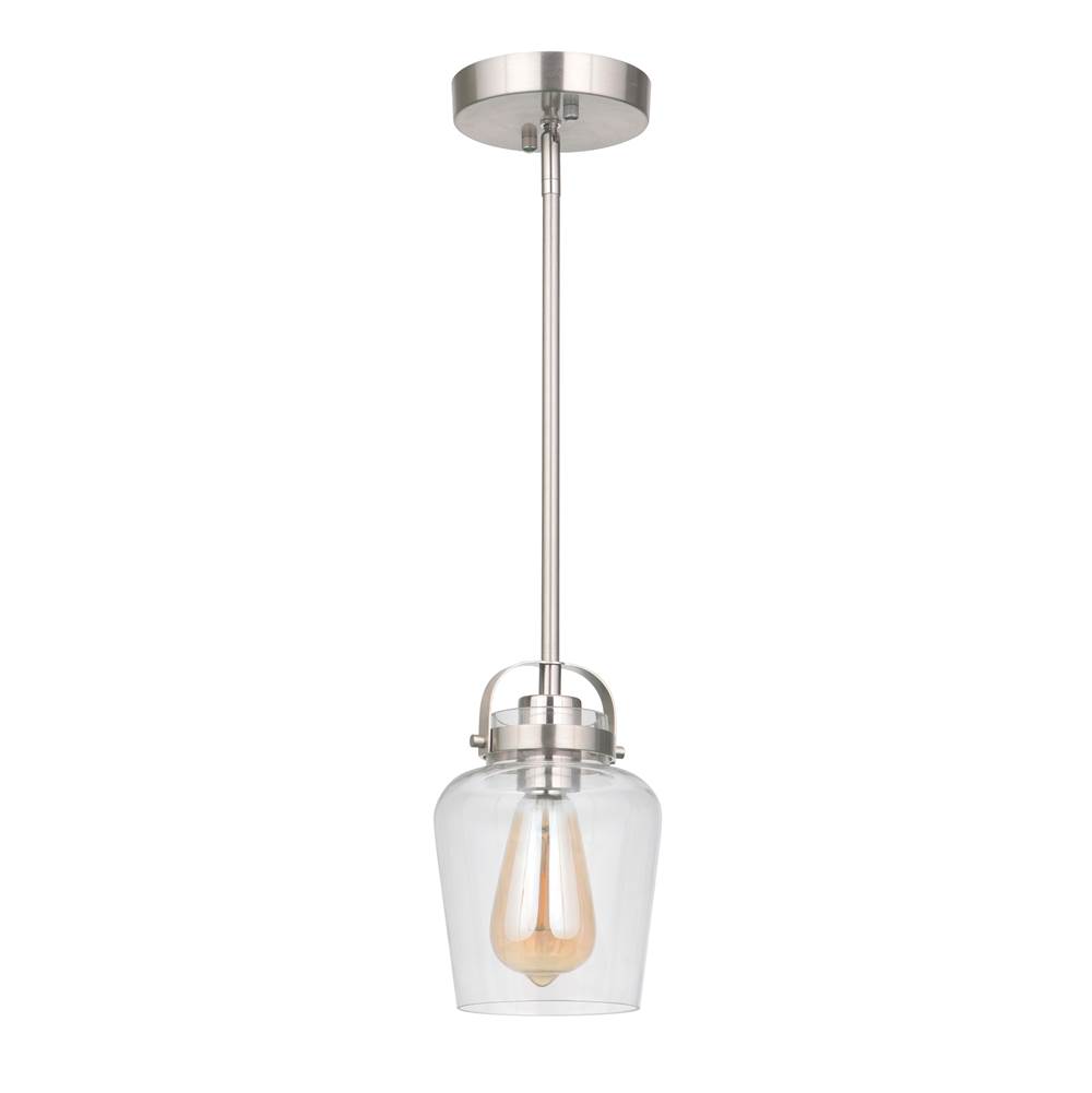 Craftmade Trystan 1 Light Mini Pendant in Brushed Polished Nickel