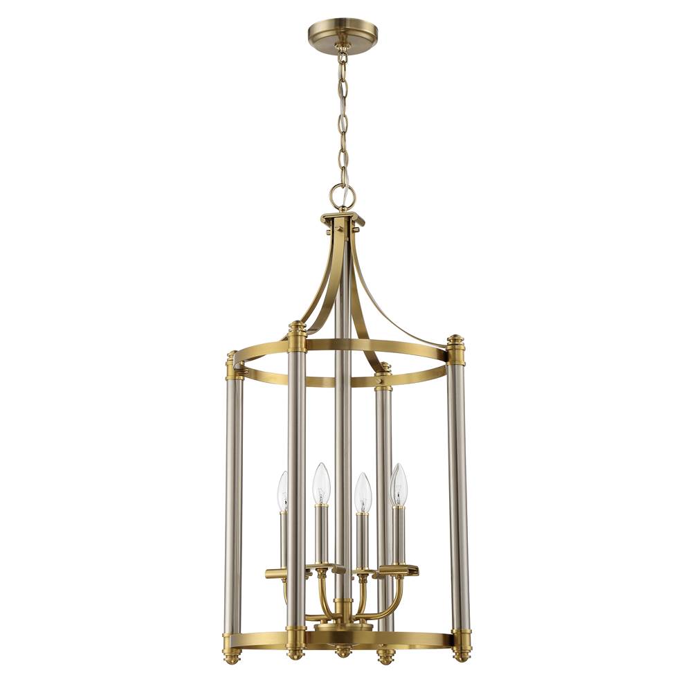 Craftmade Stanza 4 Light Foyer in Brushed Polished Nickel / Satin Brass
