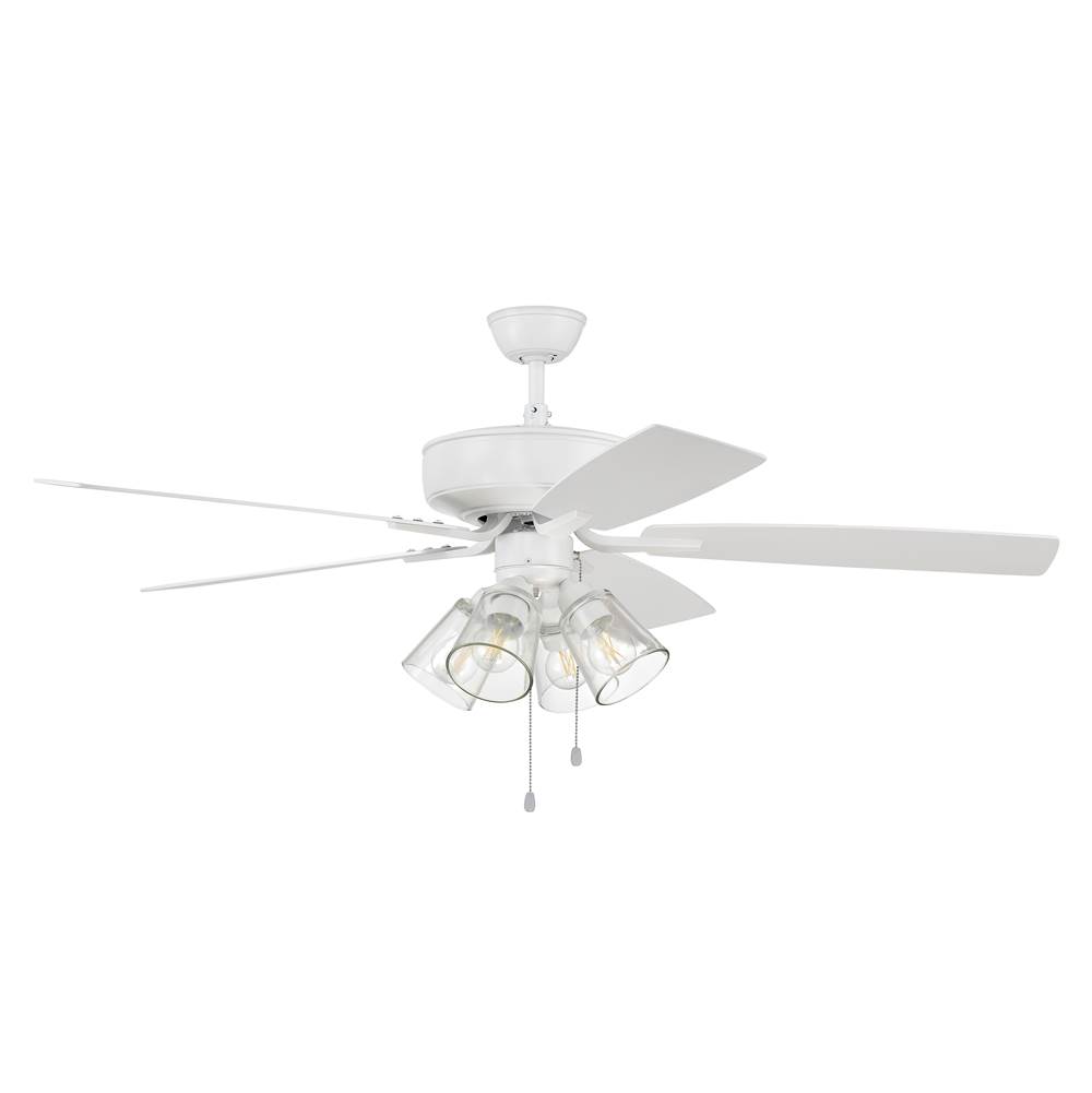 Craftmade 52'' Pro Plus Fan with 4 Light Kit with Clear Glass and Blades
