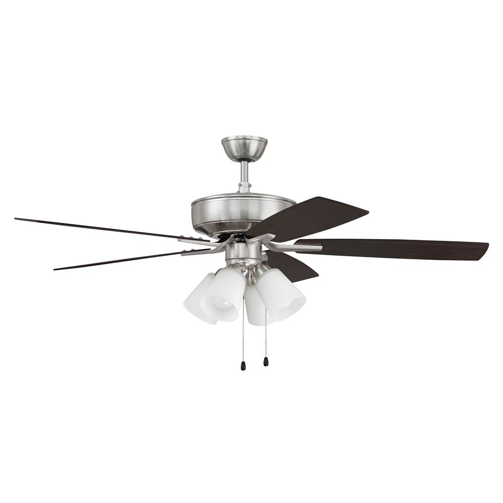 Craftmade 52'' Pro Plus Fan with 4 Light Kit with White Glass and and Blades