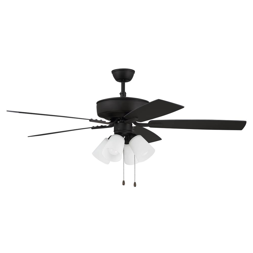 Craftmade 52'' Pro Plus Fan with 4 Light Kit with White Glass and Blades