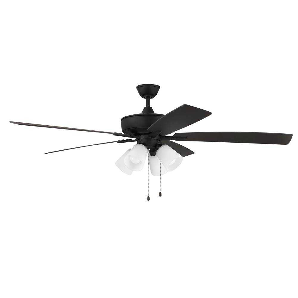 Craftmade 60'' Super Pro Fan with 4 Light Kit White Glass and Blades