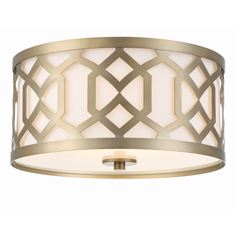 Crystorama Libby Langdon for Crystorama Jennings 3 Light Aged Brass Ceiling Mount
