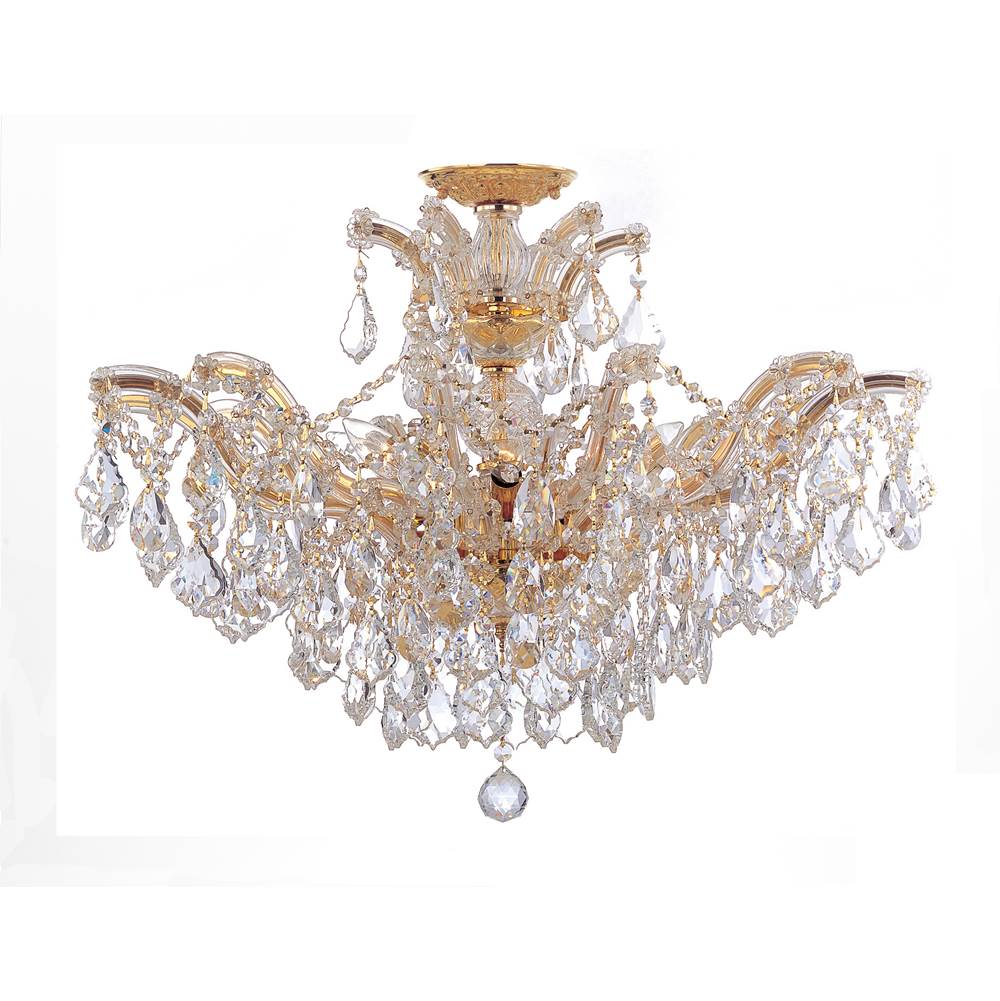 Crystorama Maria Theresa 6 Light Hand Cut Crystal Gold Ceiling Mount