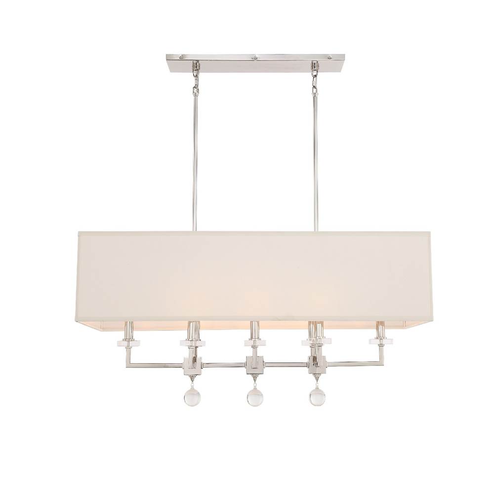 Crystorama Paxton 8 Light Polished Nickel Linear Chandelier