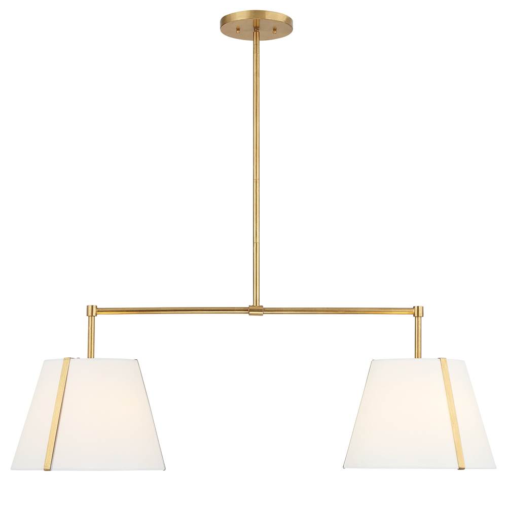 Crystorama Fulton 4 Light Antique Gold Linear Chandelier