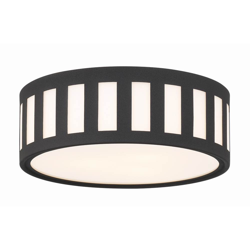 Crystorama Kendal 3 Light Black Forged Ceiling Mount