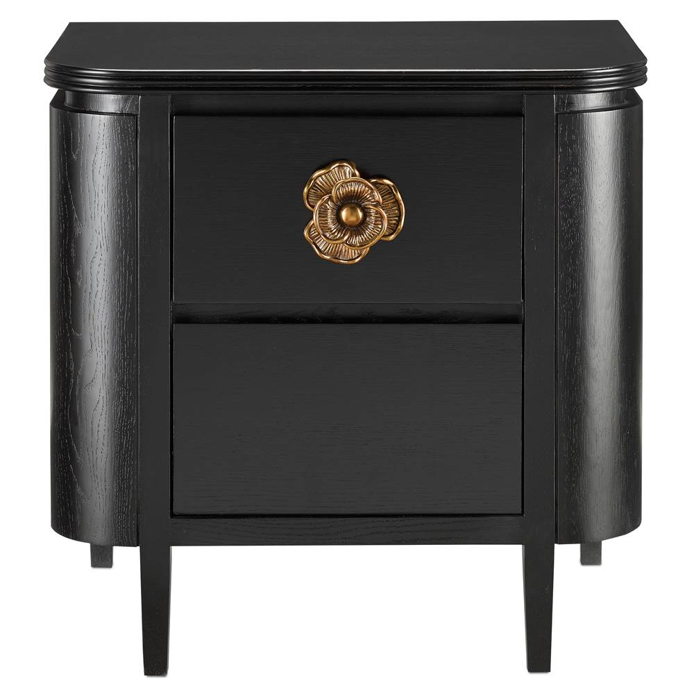 Currey And Company Briallen Black Nightstand