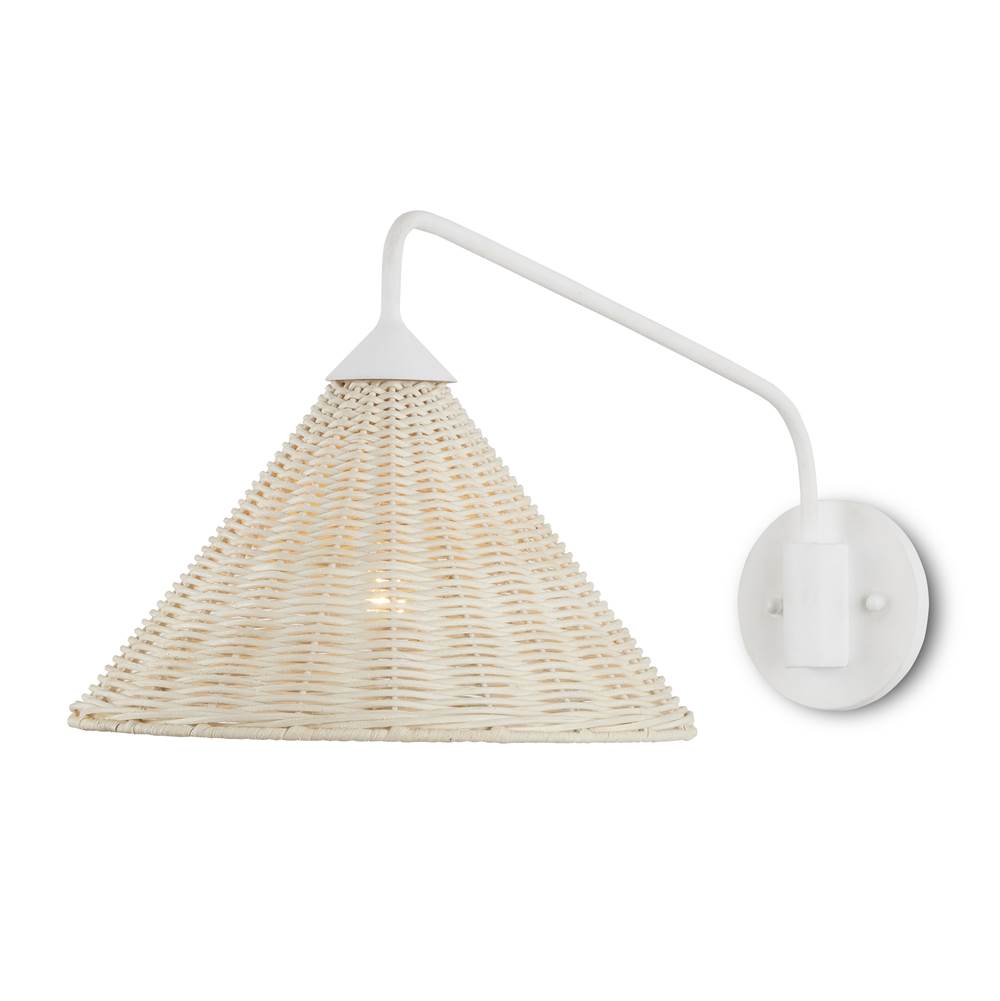 Currey And Company Basket White Swing-Arm Wall Sconce