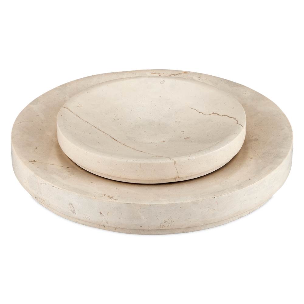 Currey And Company Grecco Marble Low Bowl Set of 2