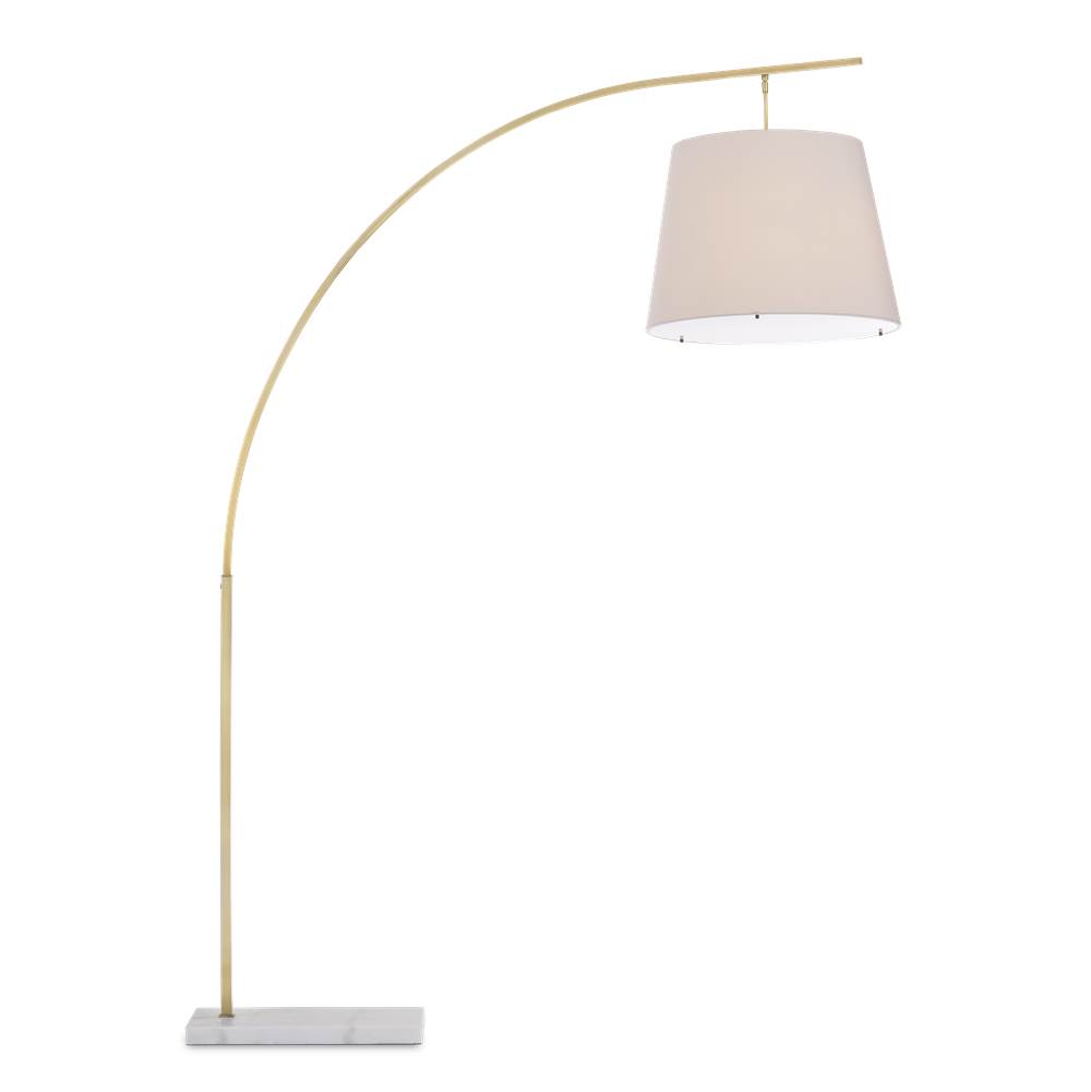Currey And Company Cloister Large Brass Floor Lamp