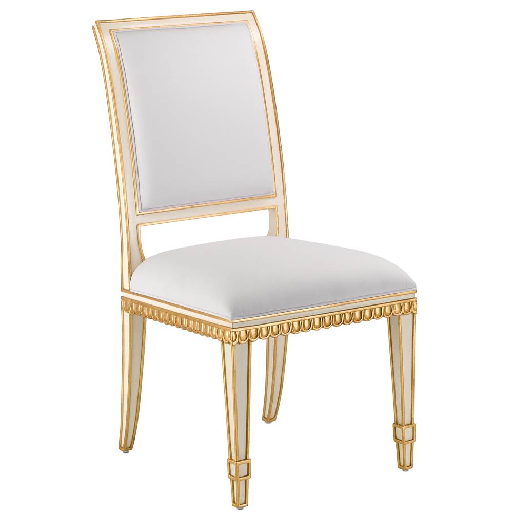 Currey And Company Ines Muslin Ivory Chair