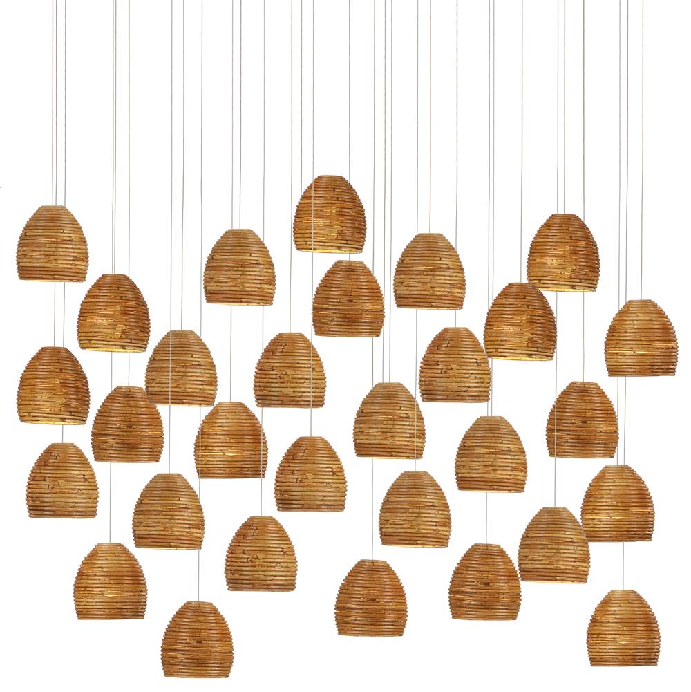 Currey And Company Beehive 30-Light Multi-Drop Pendant