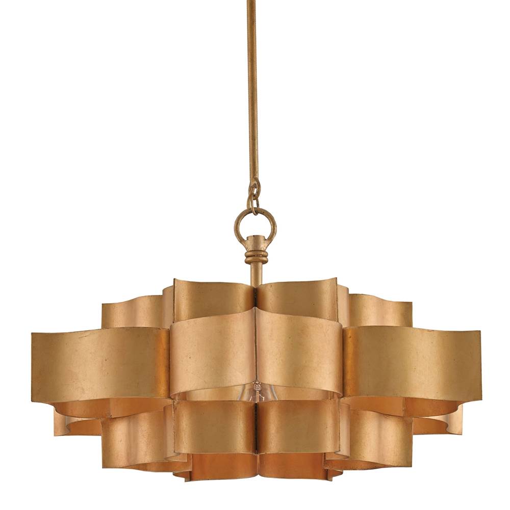 Currey And Company Grand Lotus Gold Small Chandelier