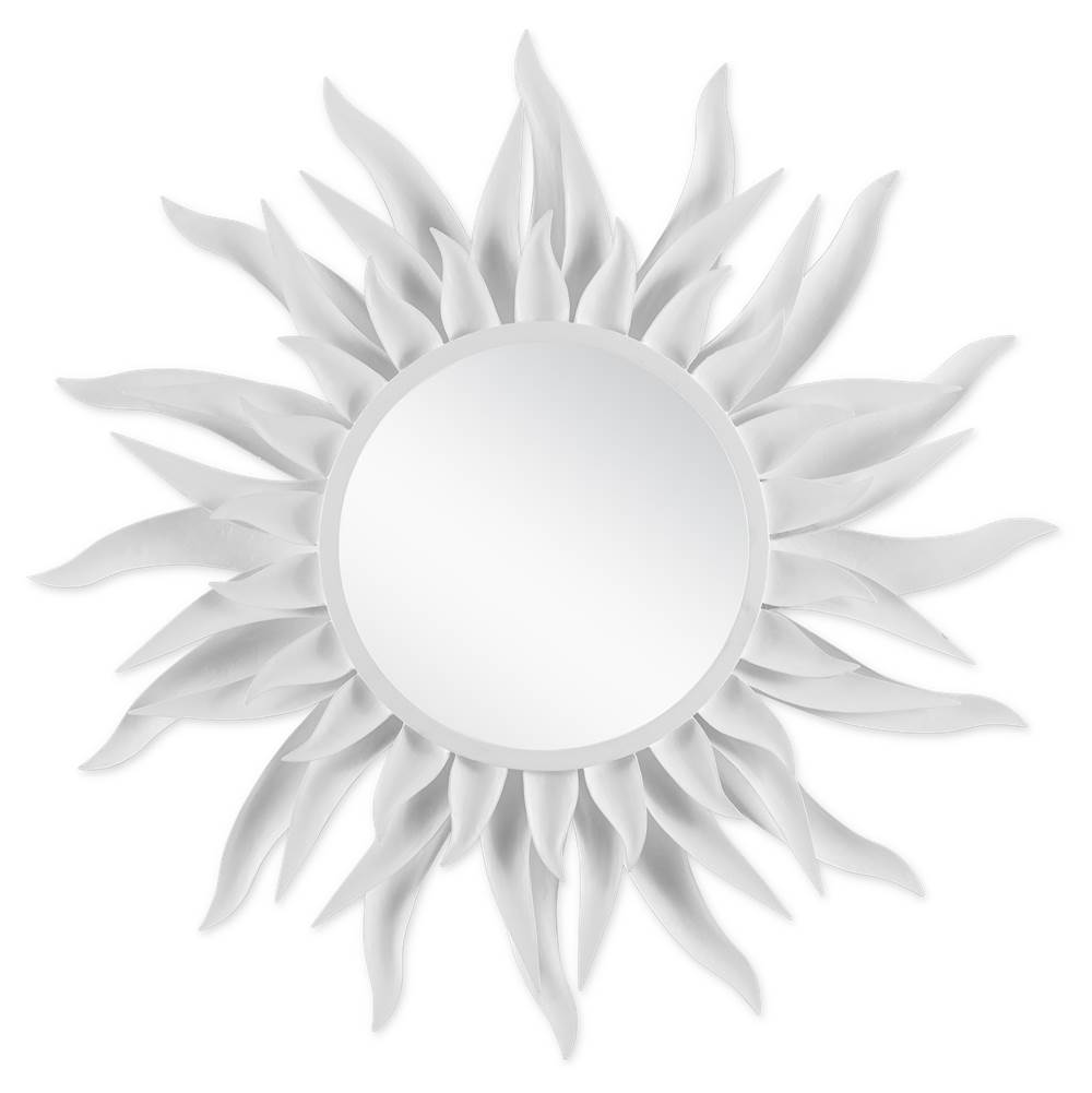 Currey And Company Agave Round White Mirror