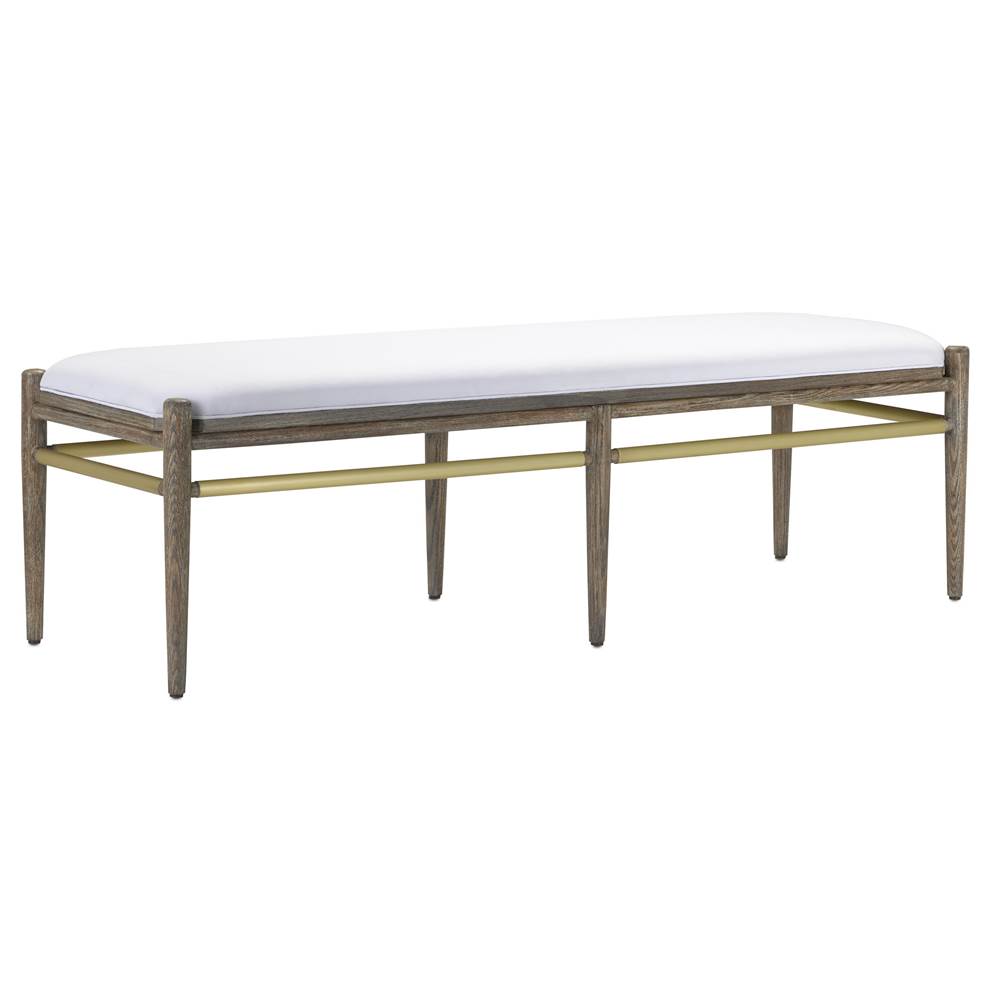 Currey And Company Visby Muslin Pepper Bench