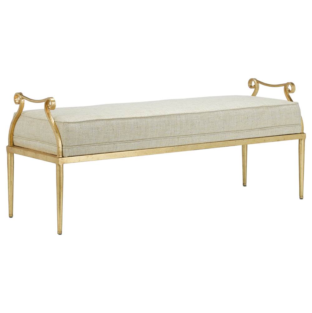 Currey And Company Genevieve Shimmer Gold Bench