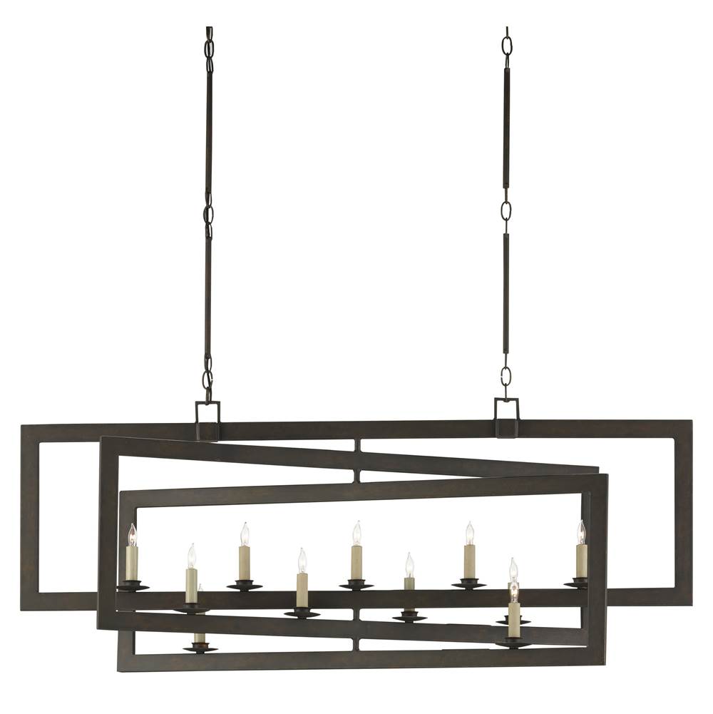 Currey And Company Middleton Bronze Rectangular Chandelier