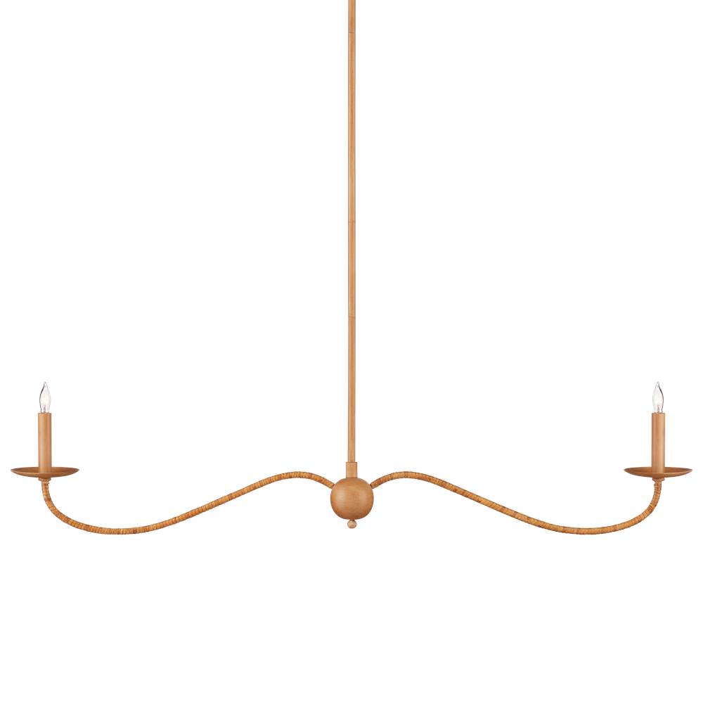 Currey And Company Saxon Rattan Linear Chandelier