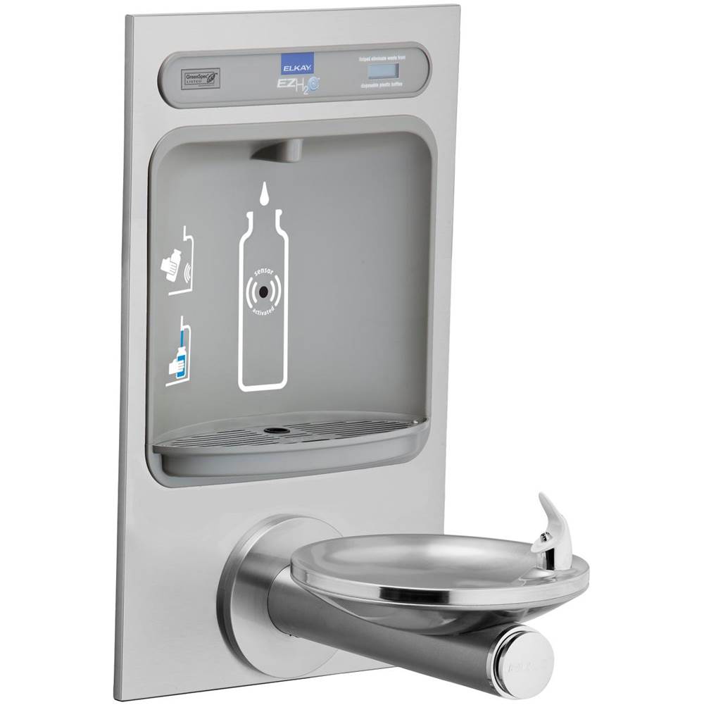 Elkay ezH2O Bottle Filling Station with Integral SwirlFlo Fountain, Non-Filtered Non-Refrigerated Stainless